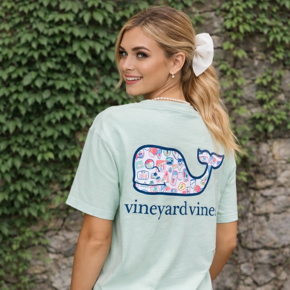 Vineyard Vines Tops - VINEYARD VINES Mint Green Graphic Tee, S AS-IS